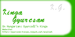 kinga gyurcsan business card